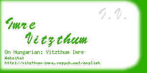 imre vitzthum business card